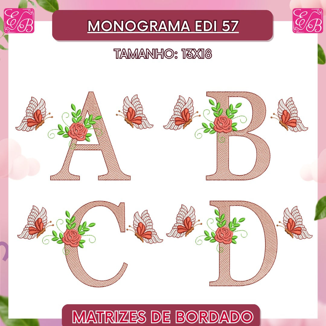 Monograma Edi 57 - Matriz de Bordado