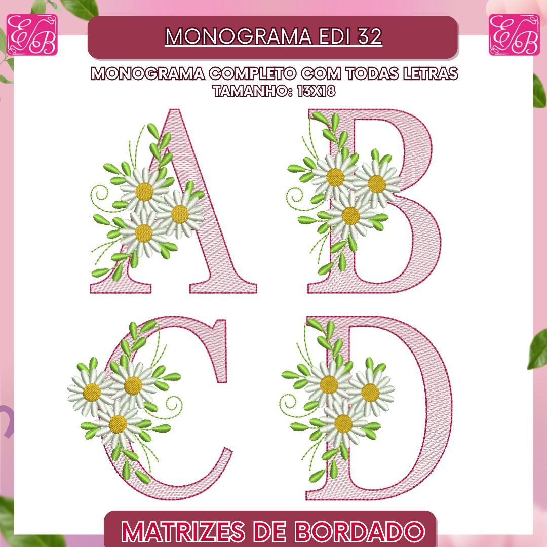 Monograma Edi 32 - Matriz de Bordado