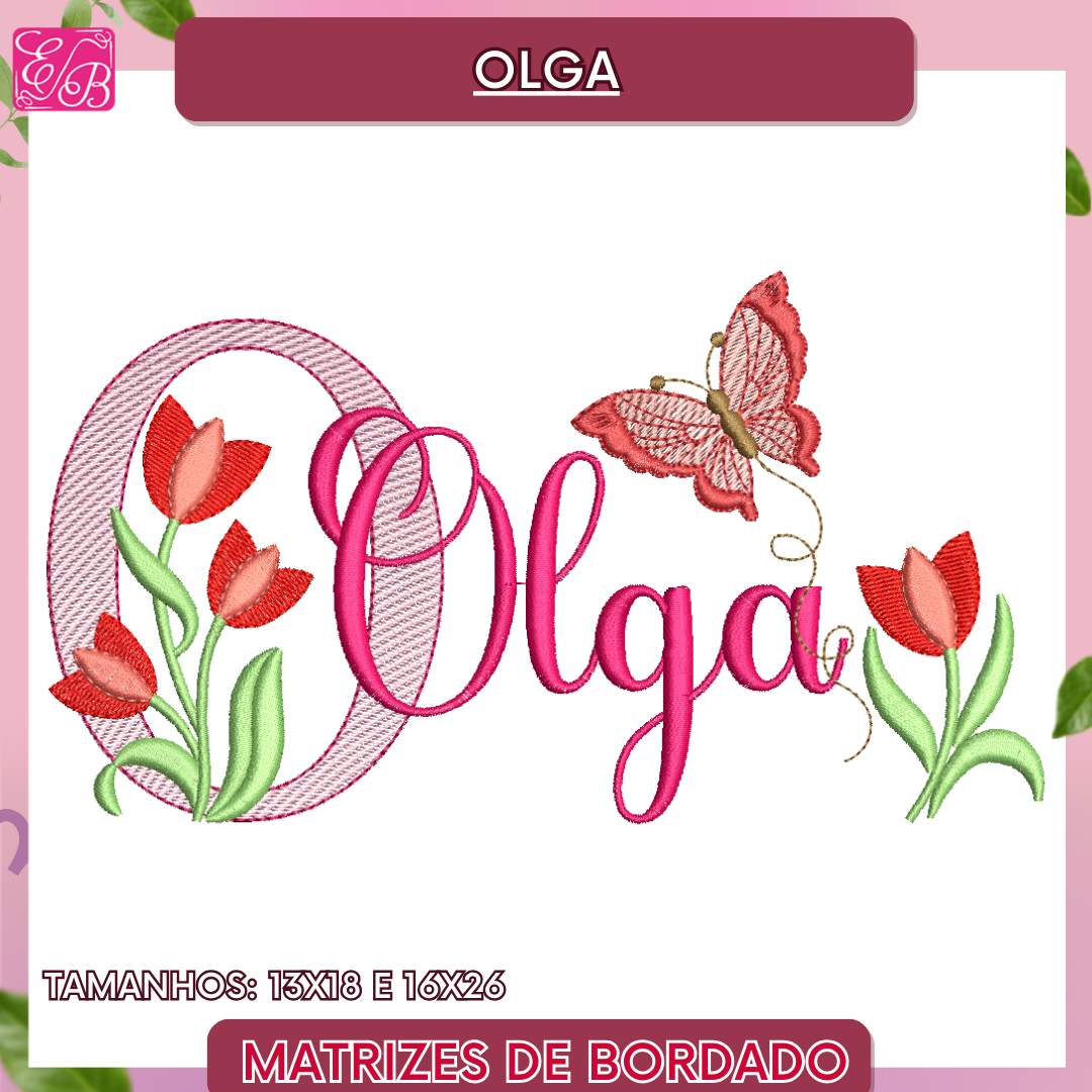Olga sobreposto com tulipas