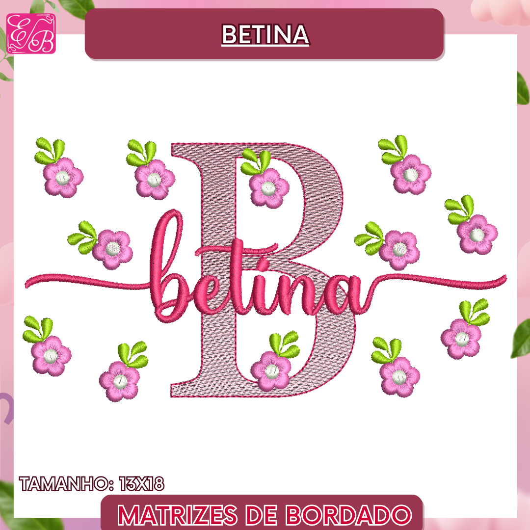 Betina sobreposto Edi com florzinhas 18cm