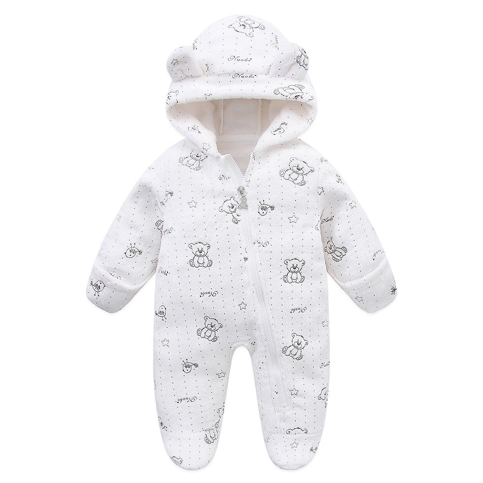 Thumbnail: Newborn Baby Flannel Rompers Soft Warm Autumn Winter Bodysuit for Boys & Girls C