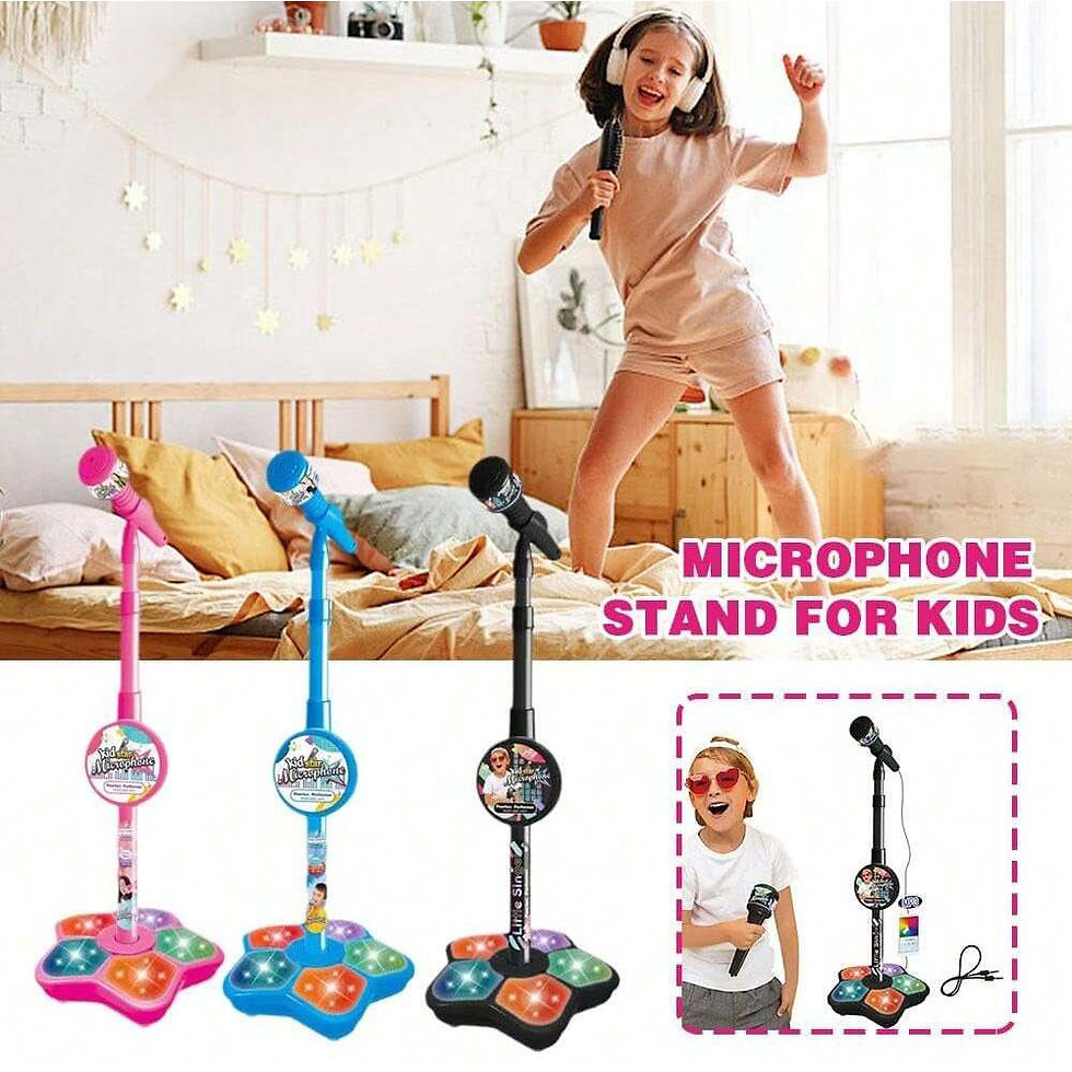 Thumbnail: Kids Microphone Stand Toy, Portable Children's Karaoke Electronic, Durable Party