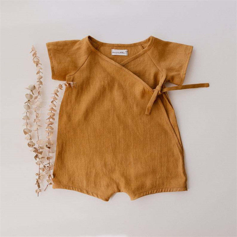 Thumbnail: Linen Cotton Baby Boys Rompers Summer Infant Baby Bodysuit Casual Newborn Girls 