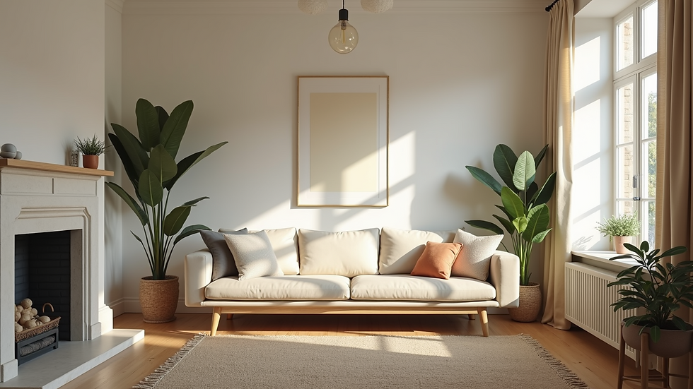 Eye-level view of a beautifully painted living room