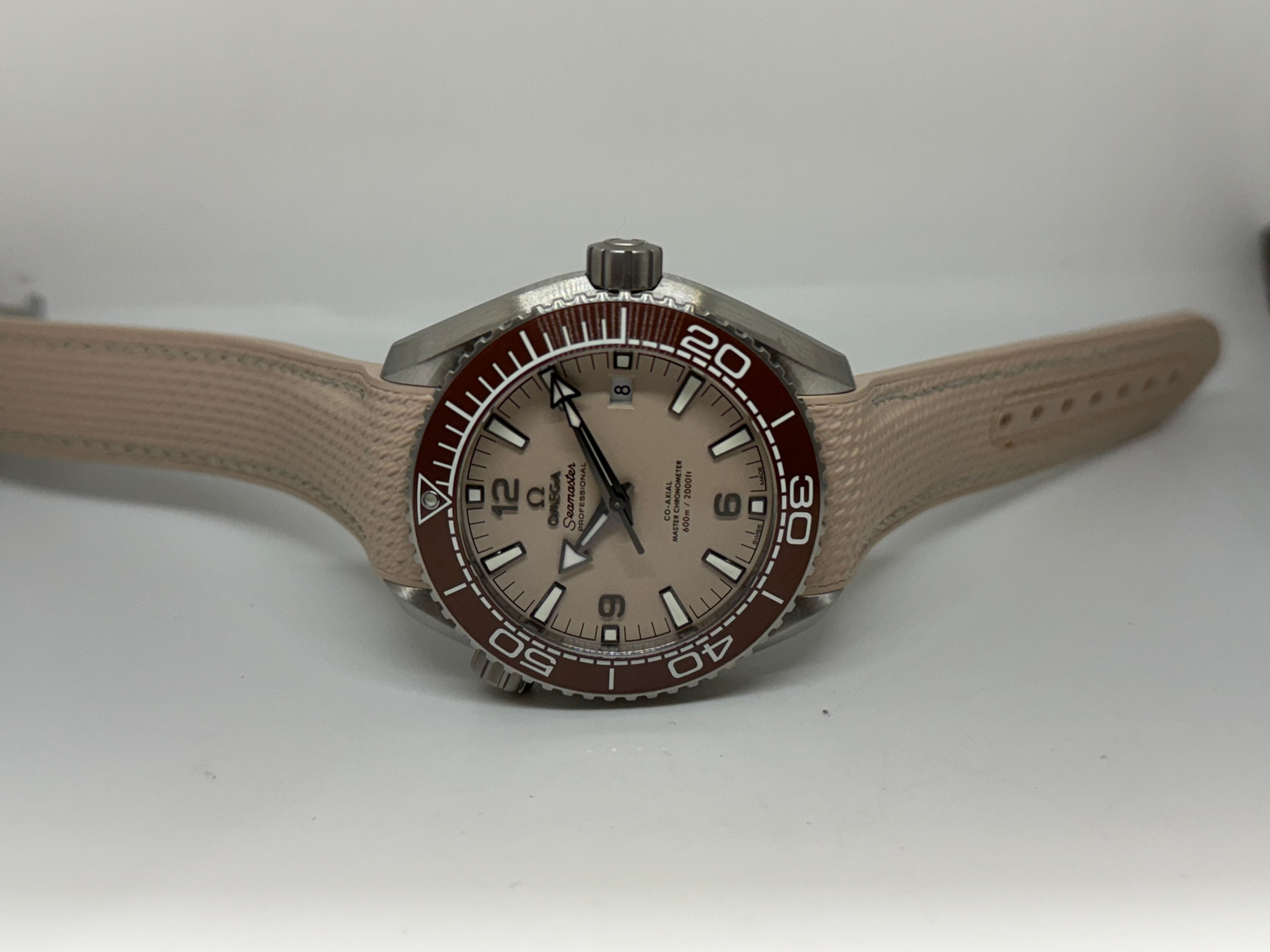 Omga Seamaster Ocean Planet 600M Beige Dial Brown Bezel Bezel