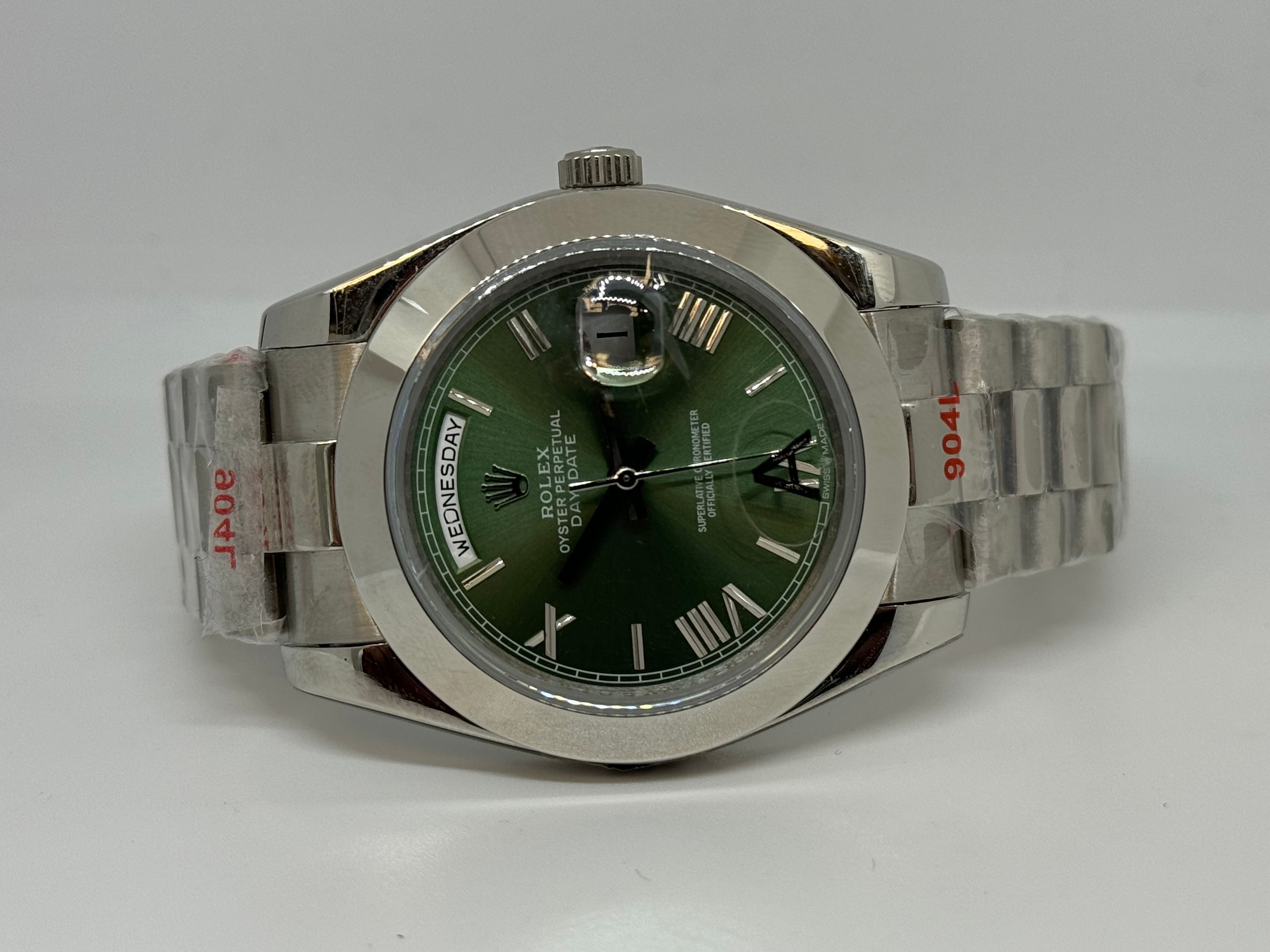 Rolex Day Date 41mm Green Dial Silver