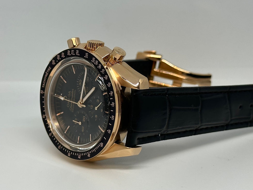 Miniatura: Omega Speedmaster 57 Co-Axial Chrono Rose Gold Black Dial Leather Strap