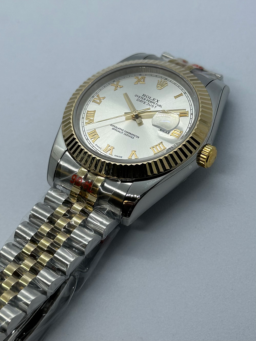 Miniatura: Rolex Date Just 40mm Jubile Romain Numbers Silver Dial