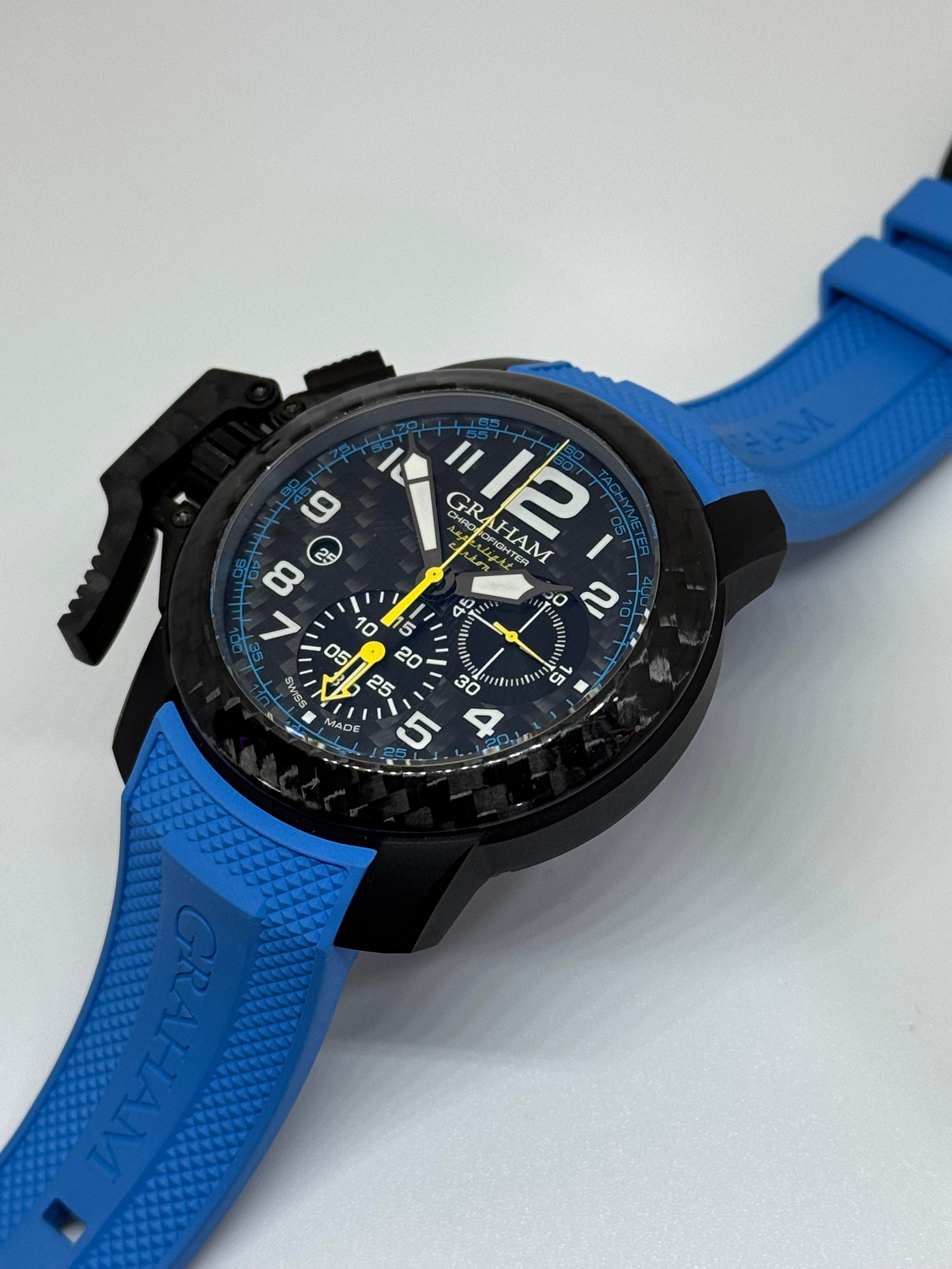 Graham Chronofighter Oversize Superlight Carbon Blue
