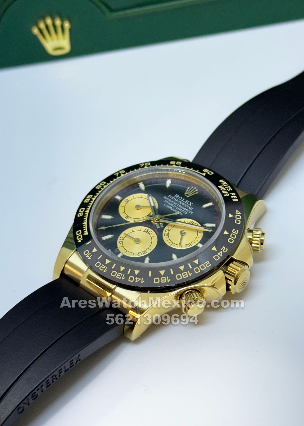Miniatura: Rolex Daytona Gold Black Dial  Rubber Strap PREMIUM