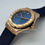 Miniatura: HUB Classic Fusion Rose Gold Blue Dial Rubber Strap