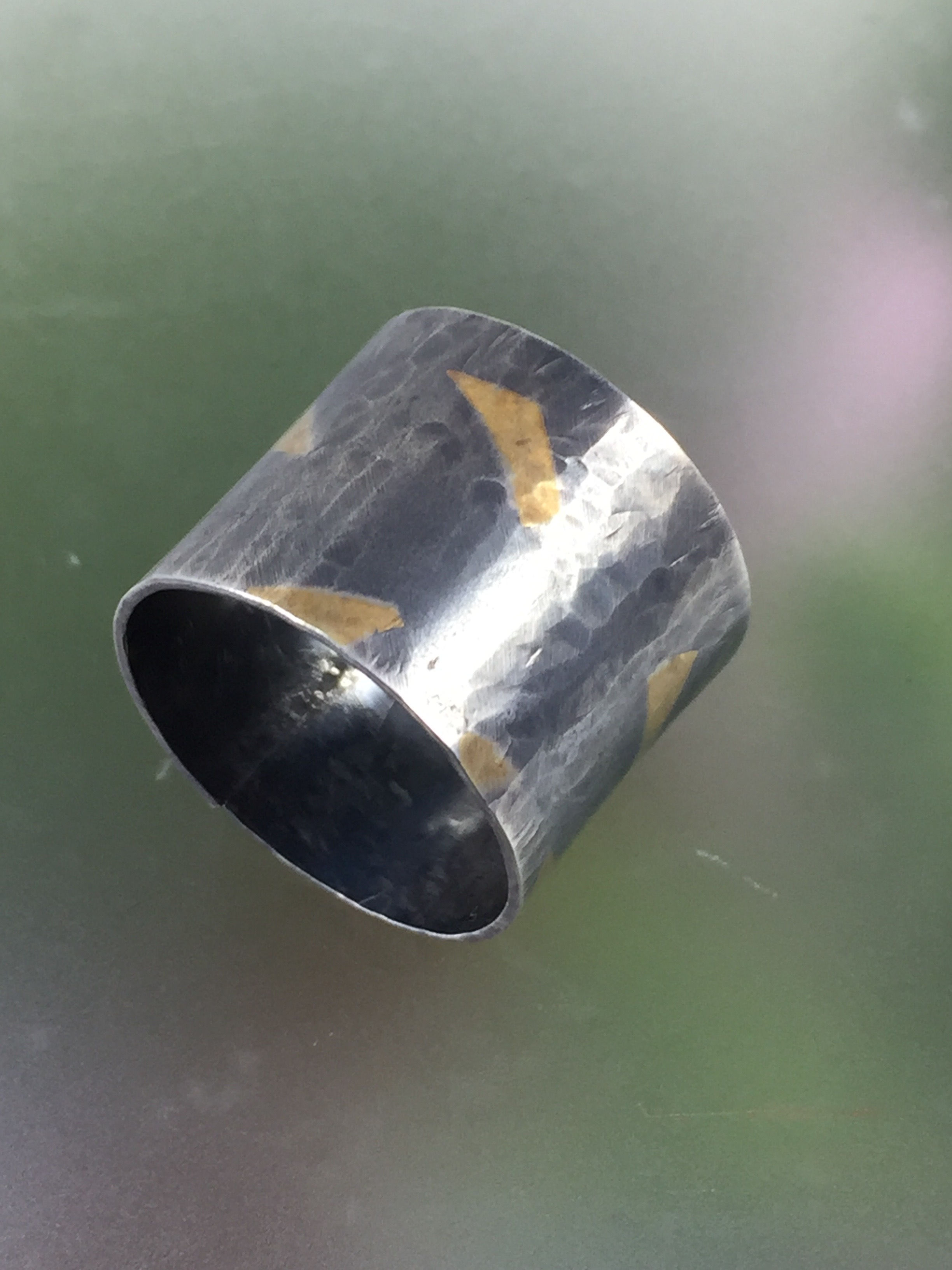 Oxidized Sterling Silver with Gold
