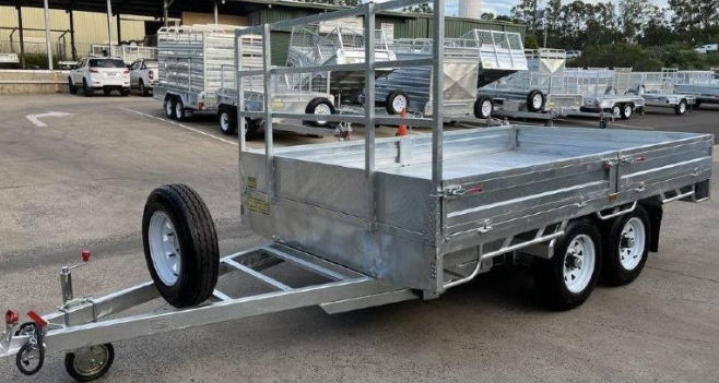 12x7 Flat Top 3500kg/4400kg With Cage, Ramps (Braked)