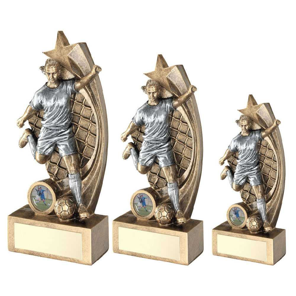 FEMALE FOOTBALL FIGURE ON STAR NET BACKING