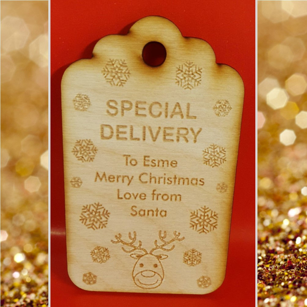 Santa's Reindeer Gift Tag - Personalised
