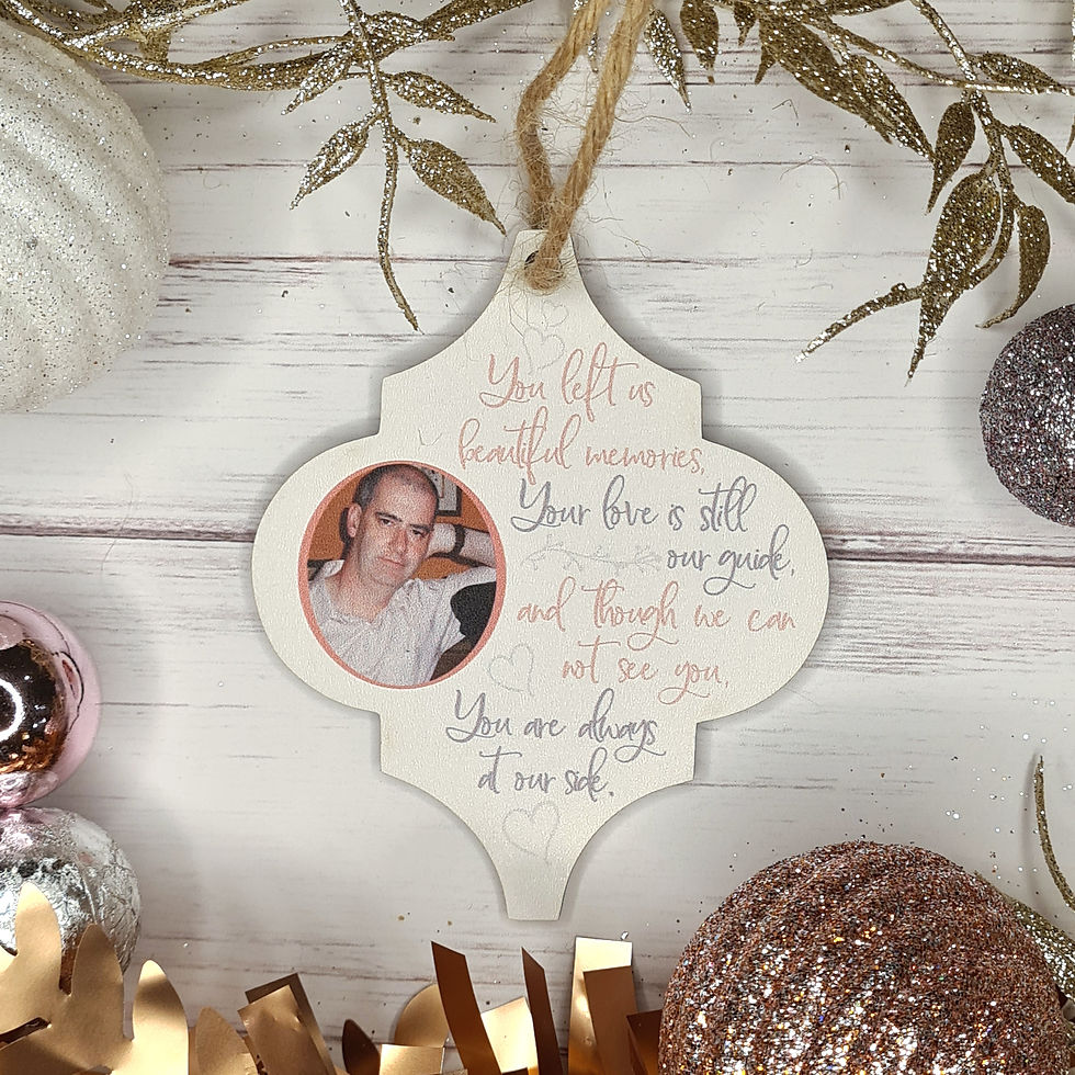 Thumbnail: Photo Memorial Bauble Decoration - Pink