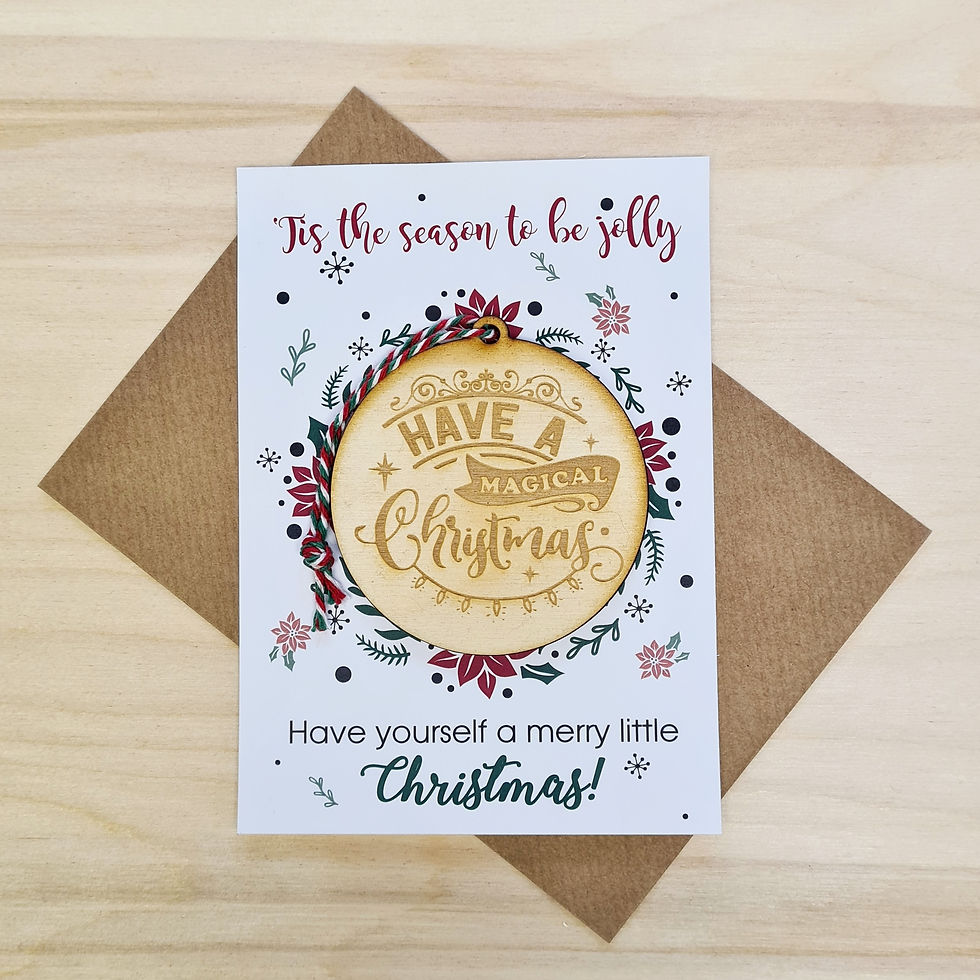 Thumbnail: Christmas Tree Decoration & Card - Red & Green