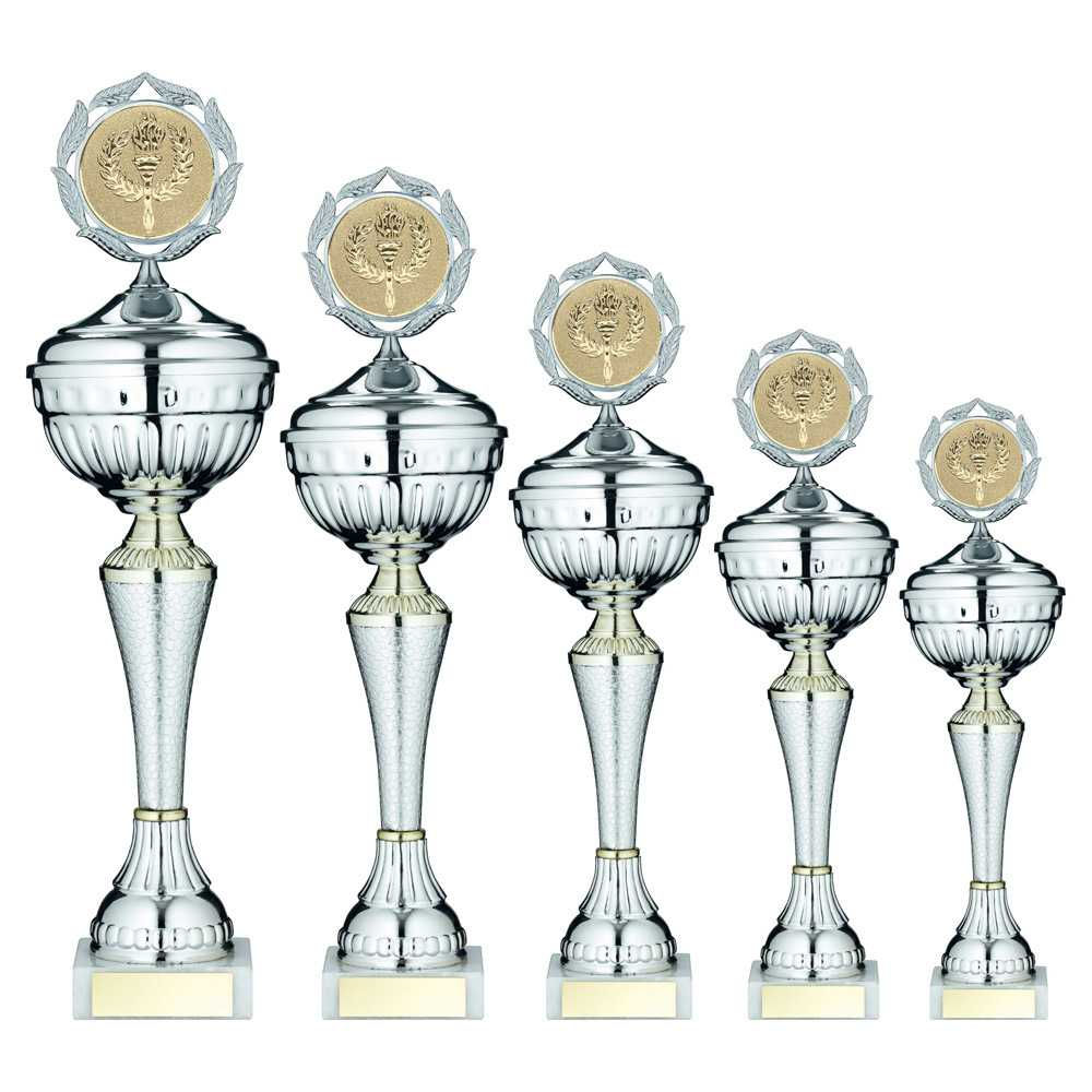 SILVER/GOLD SNAKESKIN TROPHY CUP WITH LID