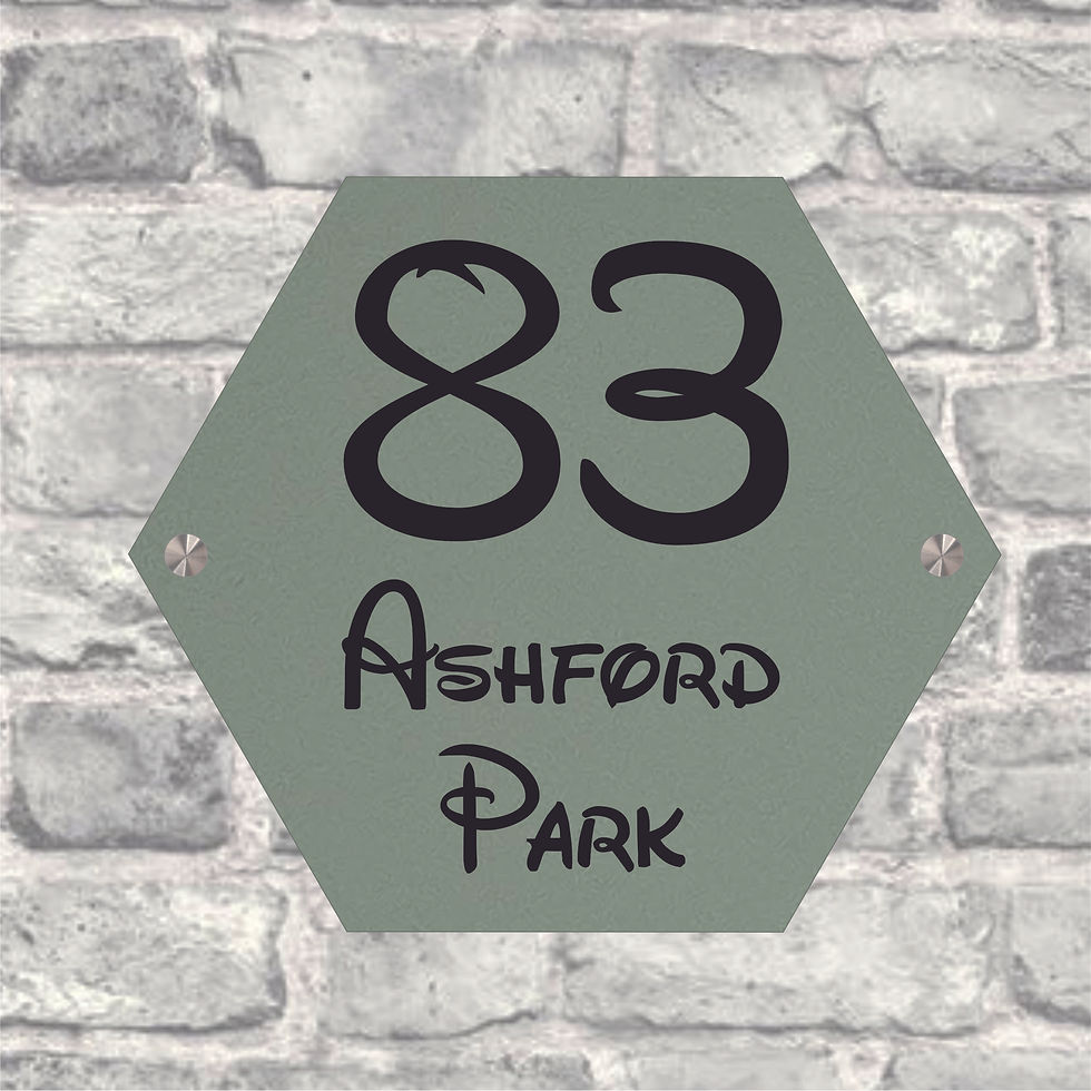 Thumbnail: Avocado Green Hexagon House Sign