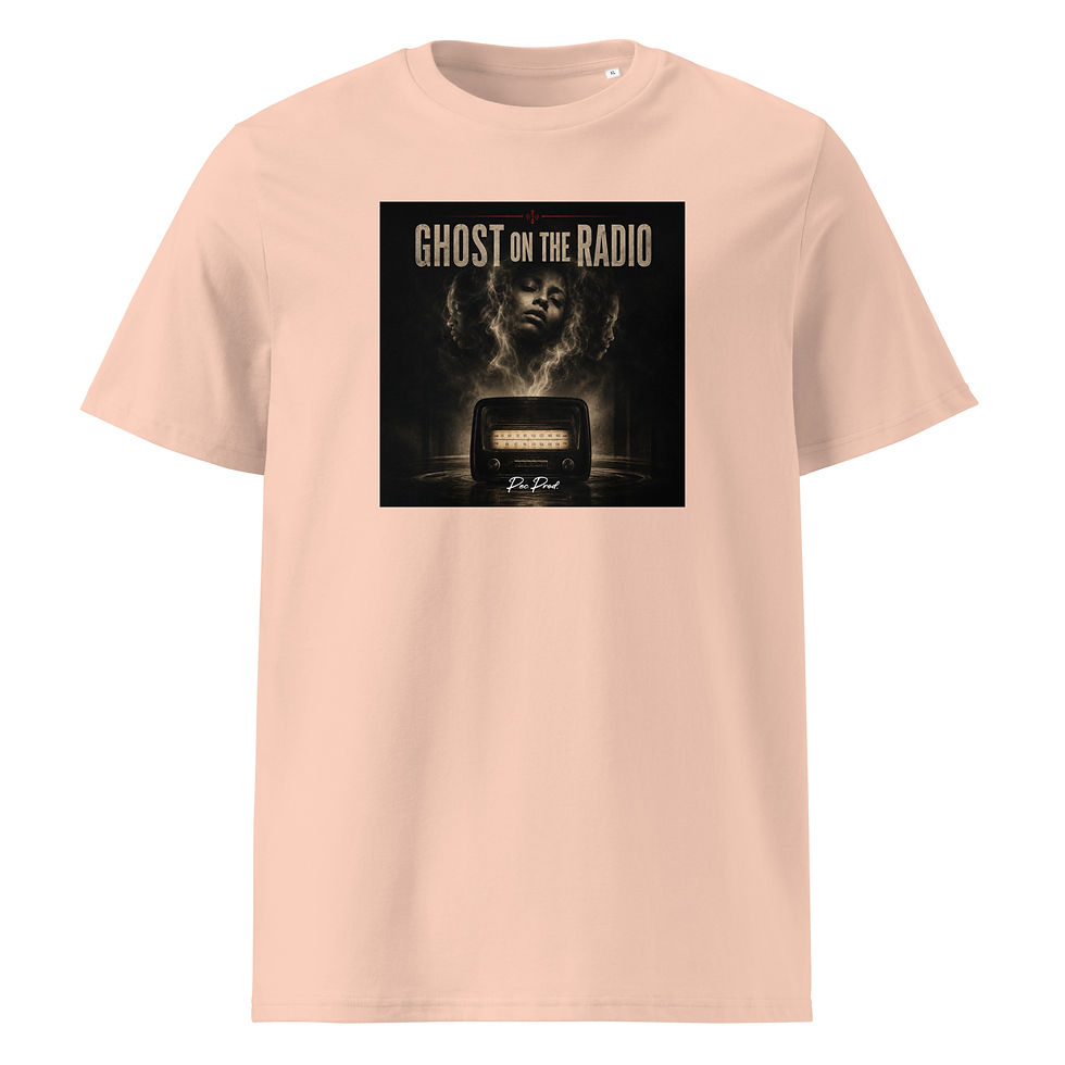 Miniature : Cover Pec Prod - Ghost on the Radio - T-Shirt - Unisex Organic Cotton