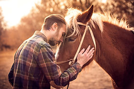 Young man hugs a horse.jpg