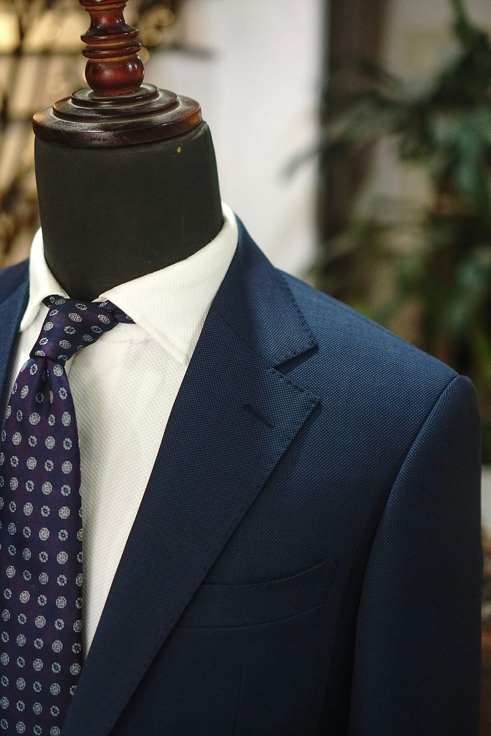 NAVY BIRD'S EYE SUIT