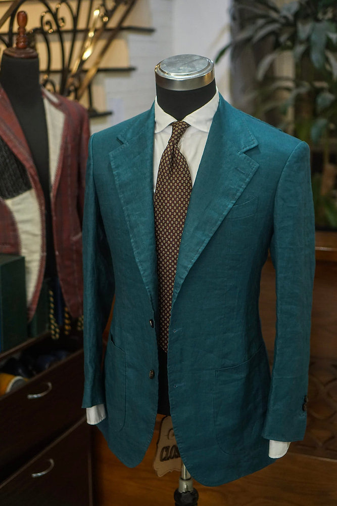 Teal Blue Art Silk Partywear High Slit Style Suit main image 1