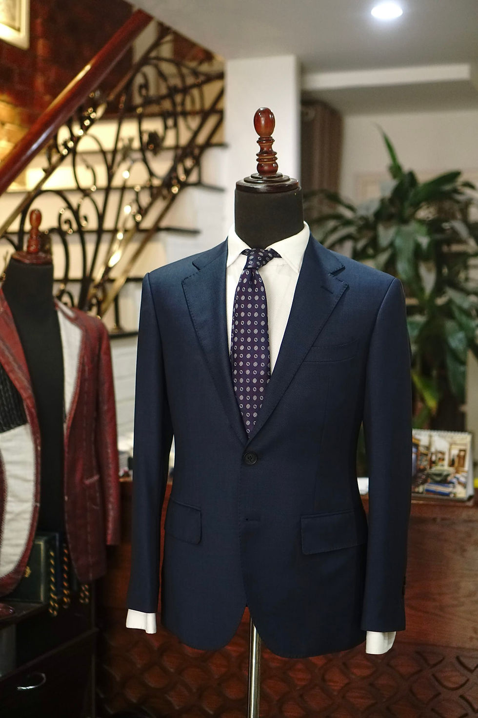NAVY BIRD'S EYE SUIT
