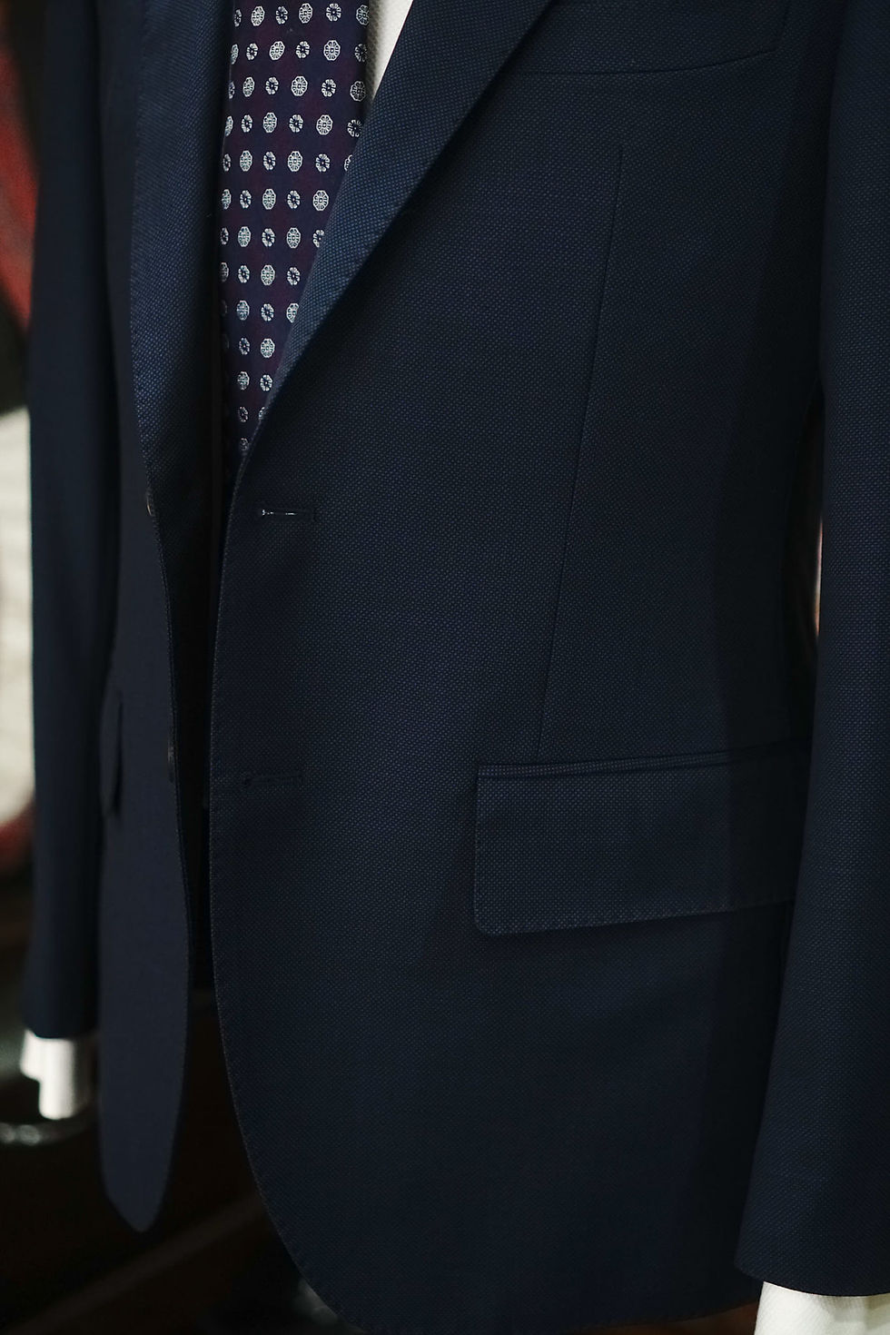 NAVY BIRD'S EYE SUIT