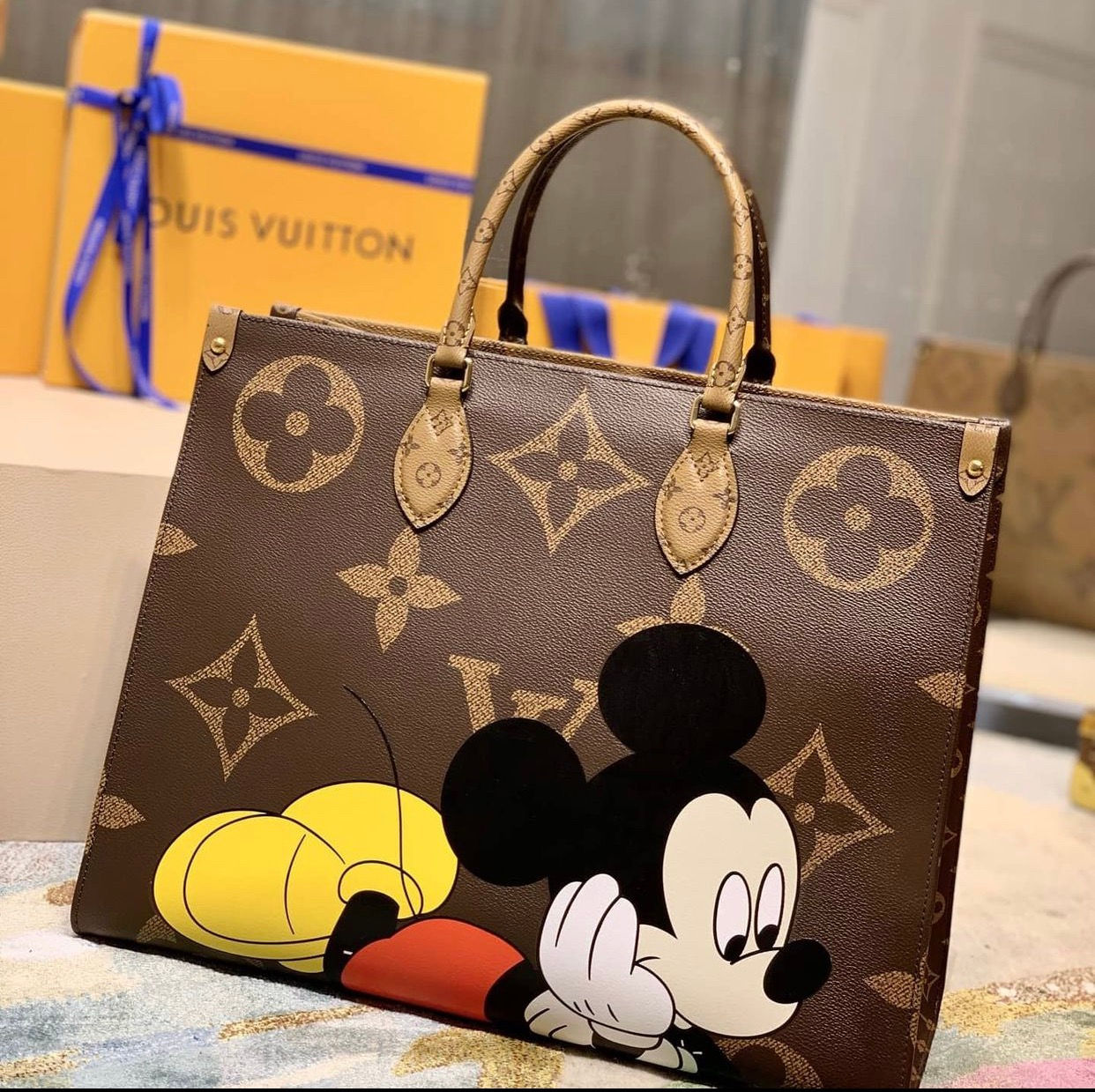 LV x Disney Mickey Logo Tote 