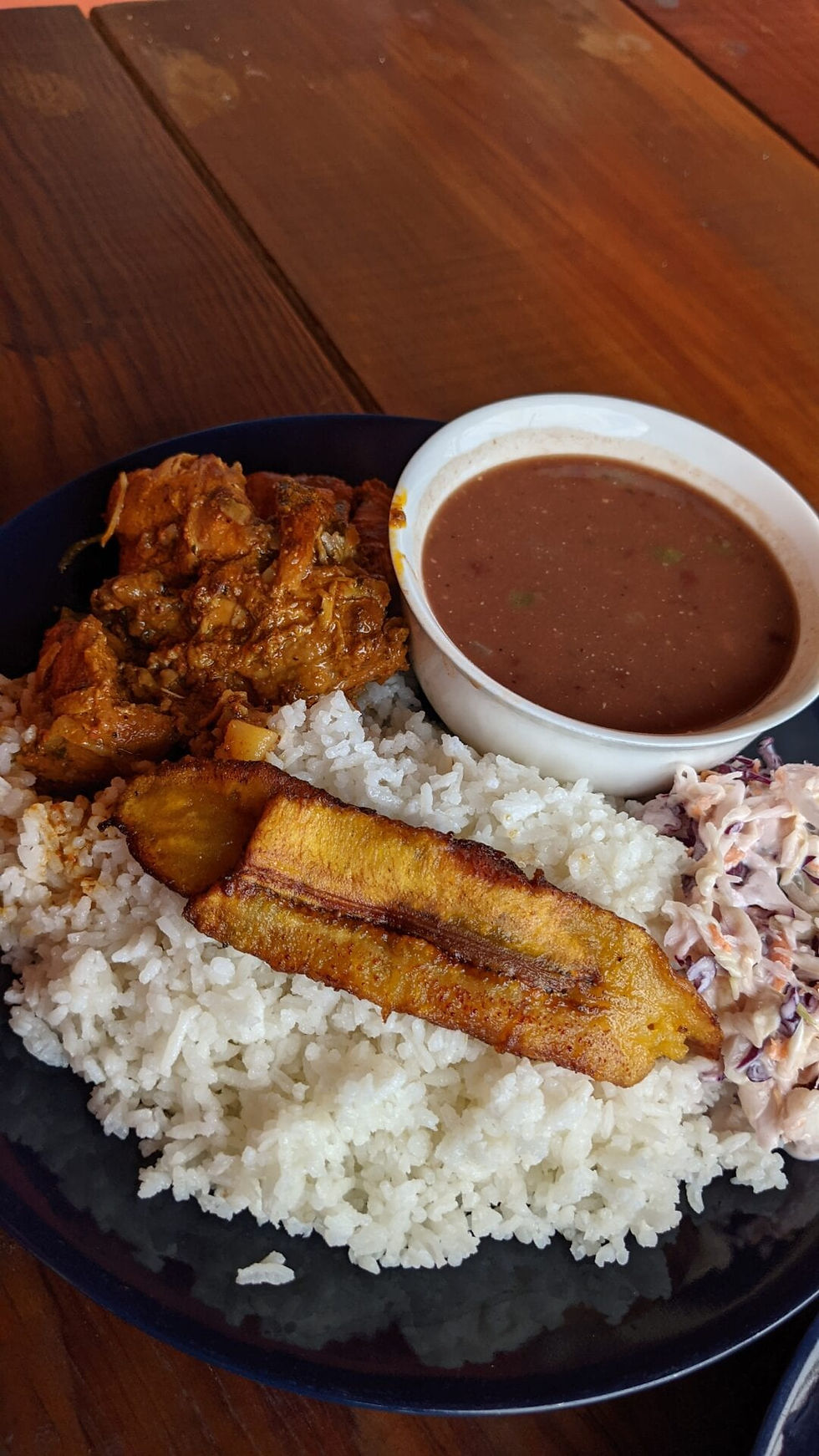 White Rice, Stew Beans and Stew Chicken image