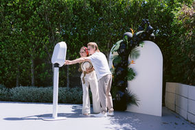 Stationary or roaming — Vibebooth does both. Unlimited prints, GIFs & boomerangs for weddings, corporate events & parties across South Florida