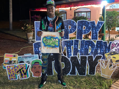 90s Themed Airbush Hats and Bags @ Tony's 16th Birthday Party