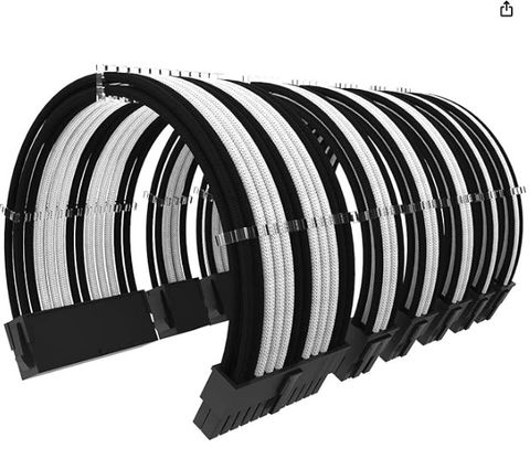 A row of compute combs lay in arches. The colours go black to white, to black again.