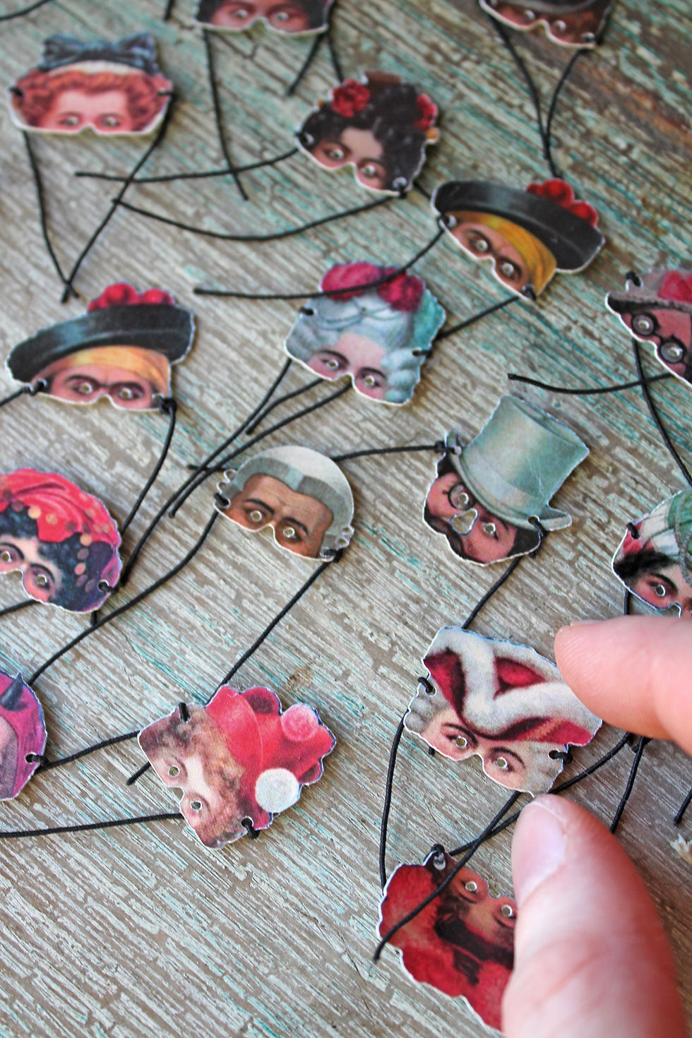 Thumbnail: Miniature Victorian Paper Masks - Choose your Character
