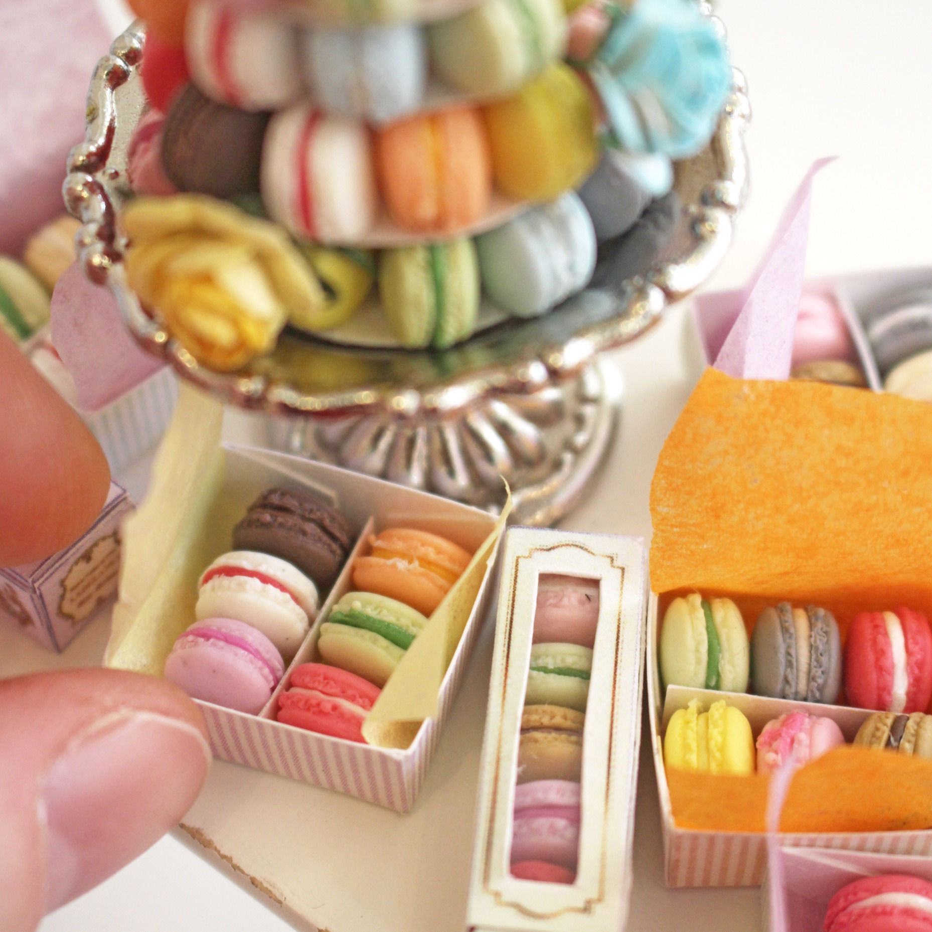 Miniature Macaron Box Set with Optional Bag