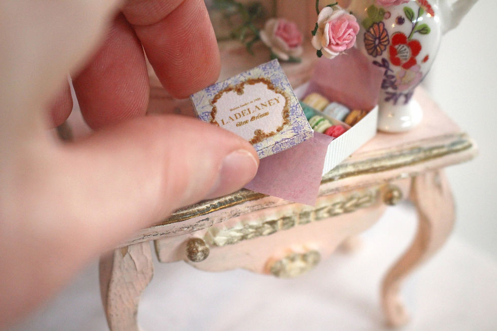 Thumbnail: Miniature Macaron Box Set with Optional Bag