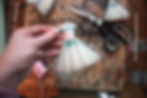 Thumbnail: Handpainted Miniature Paper Dress --- Skipping in the Rain