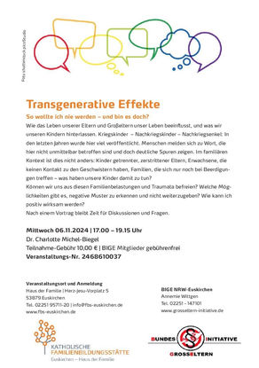 Vortrag zum Thema: Transgenerative Effekte