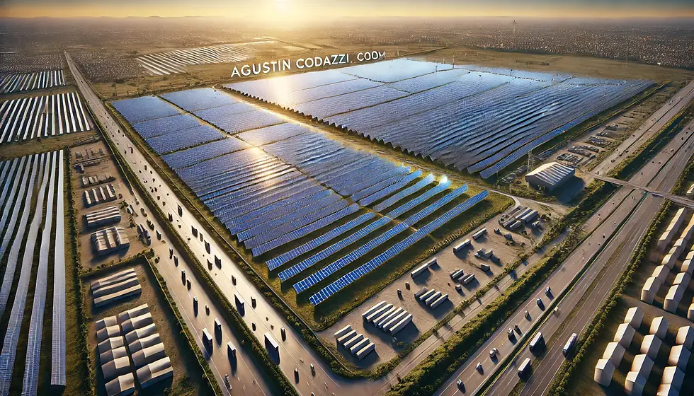 DALL·E 2025-03-06 22.27.36 - A realistic 3D aerial view of a solar farm layout on an 8-hec