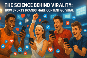 Sports brand viral campaign with athletes interacting with fans on social media platforms.
