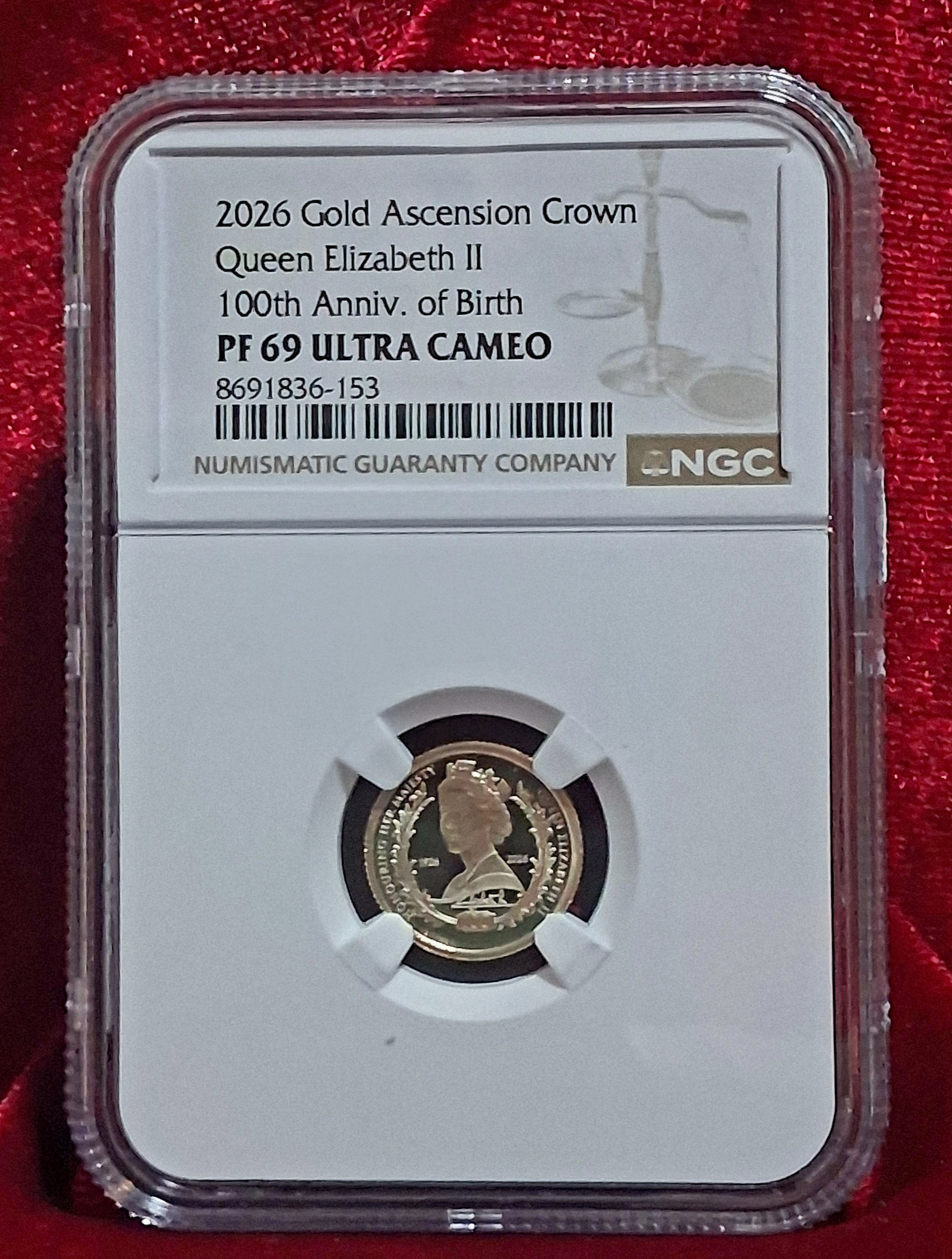 2026 Gold Ascension Crown Queen Elizabeth II 100th Anniv NGC PF 69 Ultra Cameo