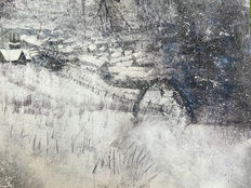 Methodically painting a snowstorm 