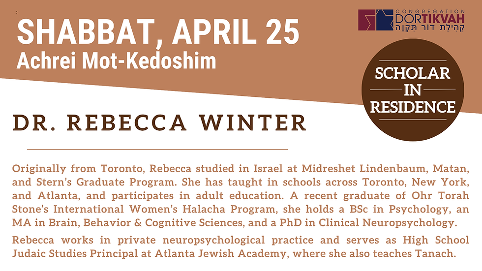 SCHOLAR IN RESIDENCE: DR REBECCA WINTER