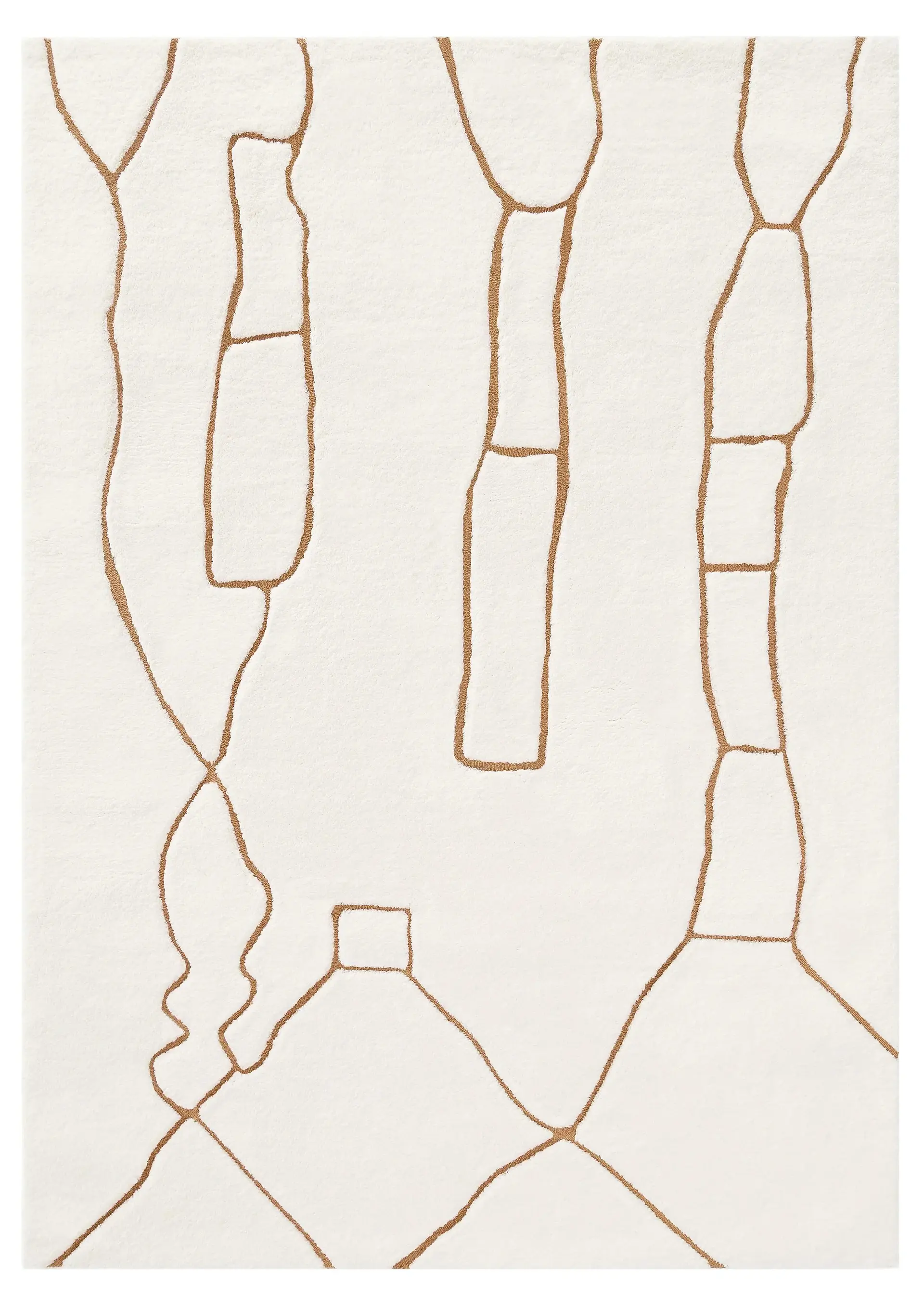 Shag Rug - Cream and Gold