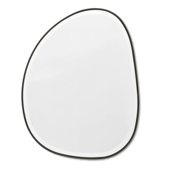 Pebble 70cm Organic Shaped Mirror - Black