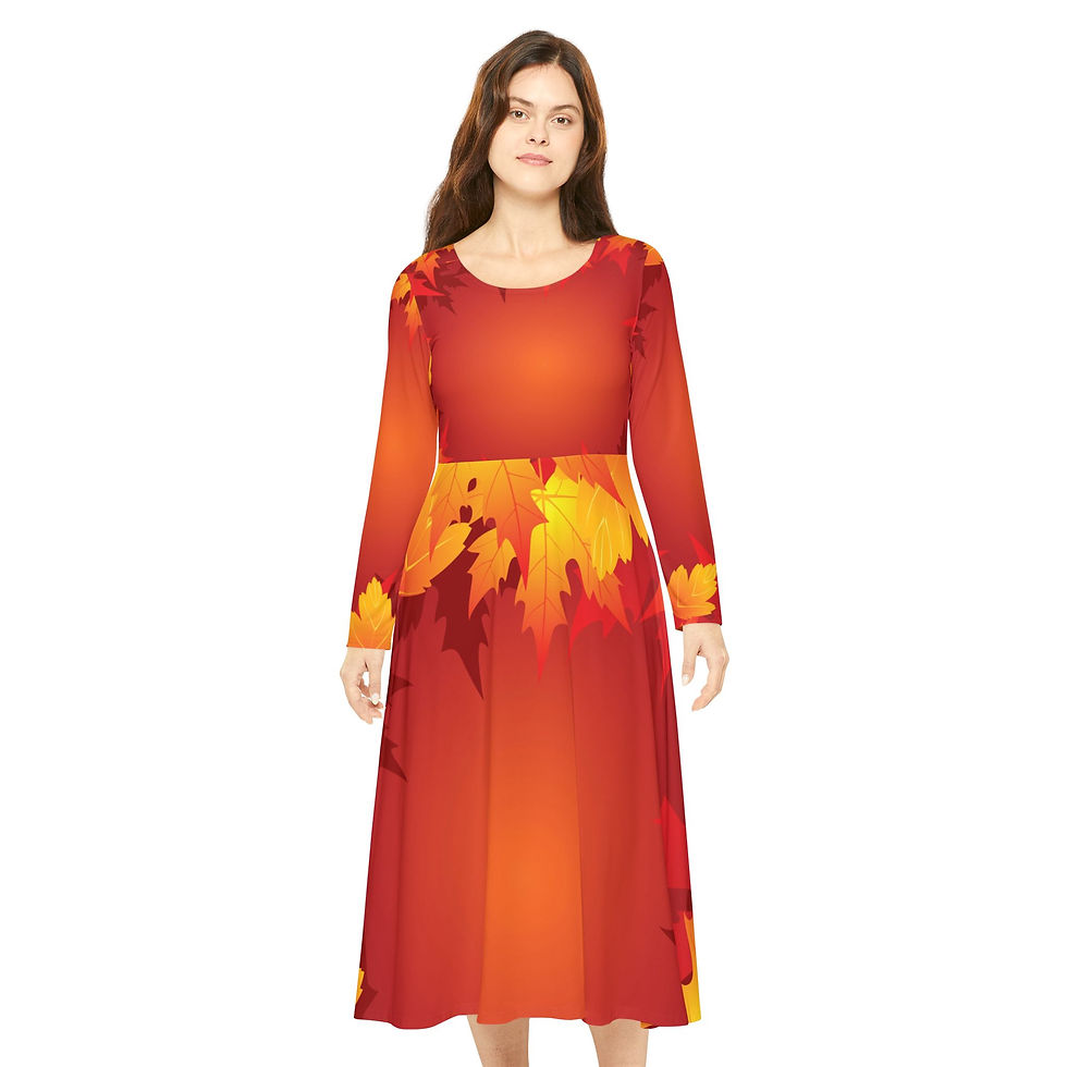 Thumbnail: Fall-Inspired Women's Long Sleeve Dress