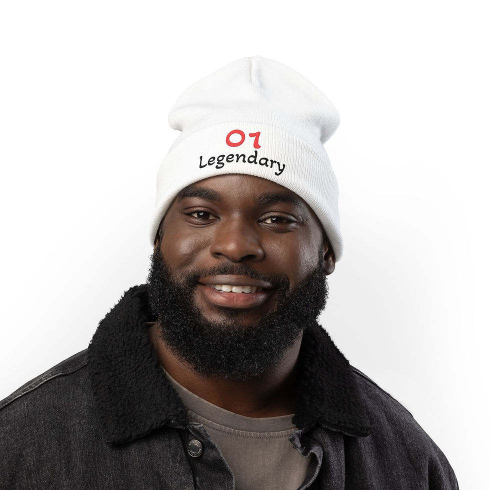 Thumbnail: Cozy Embroidered Legendary Knit Beanie & Hat