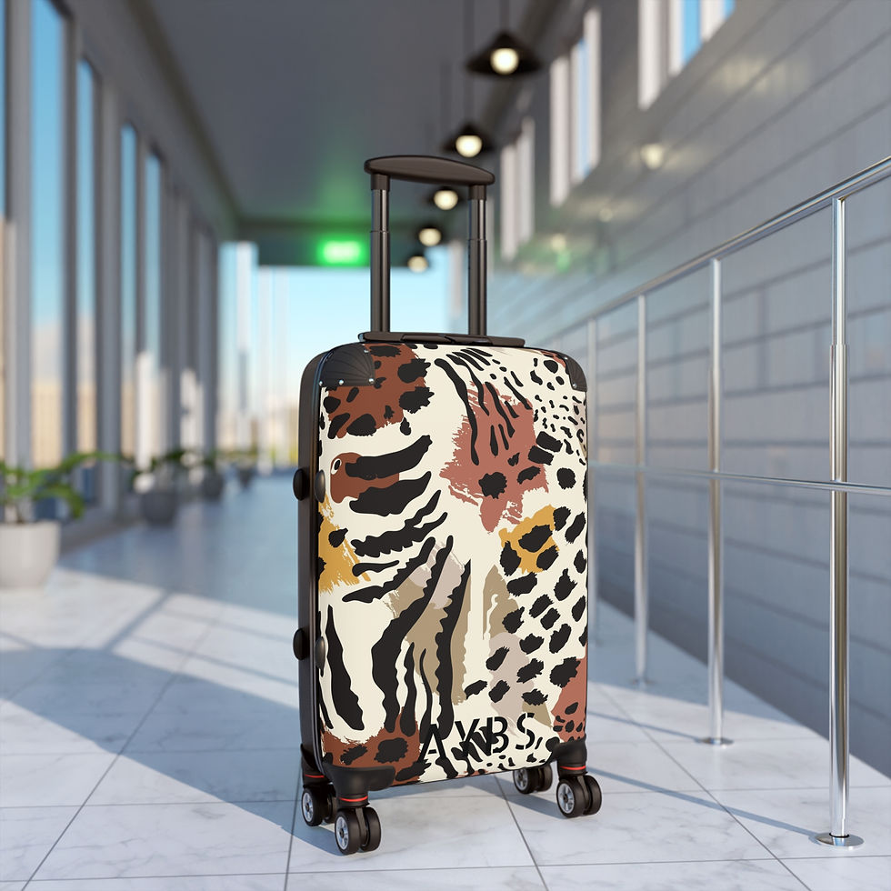 Animal Print Suitcase | Unique Gift for Travelers | Black and Purple Design