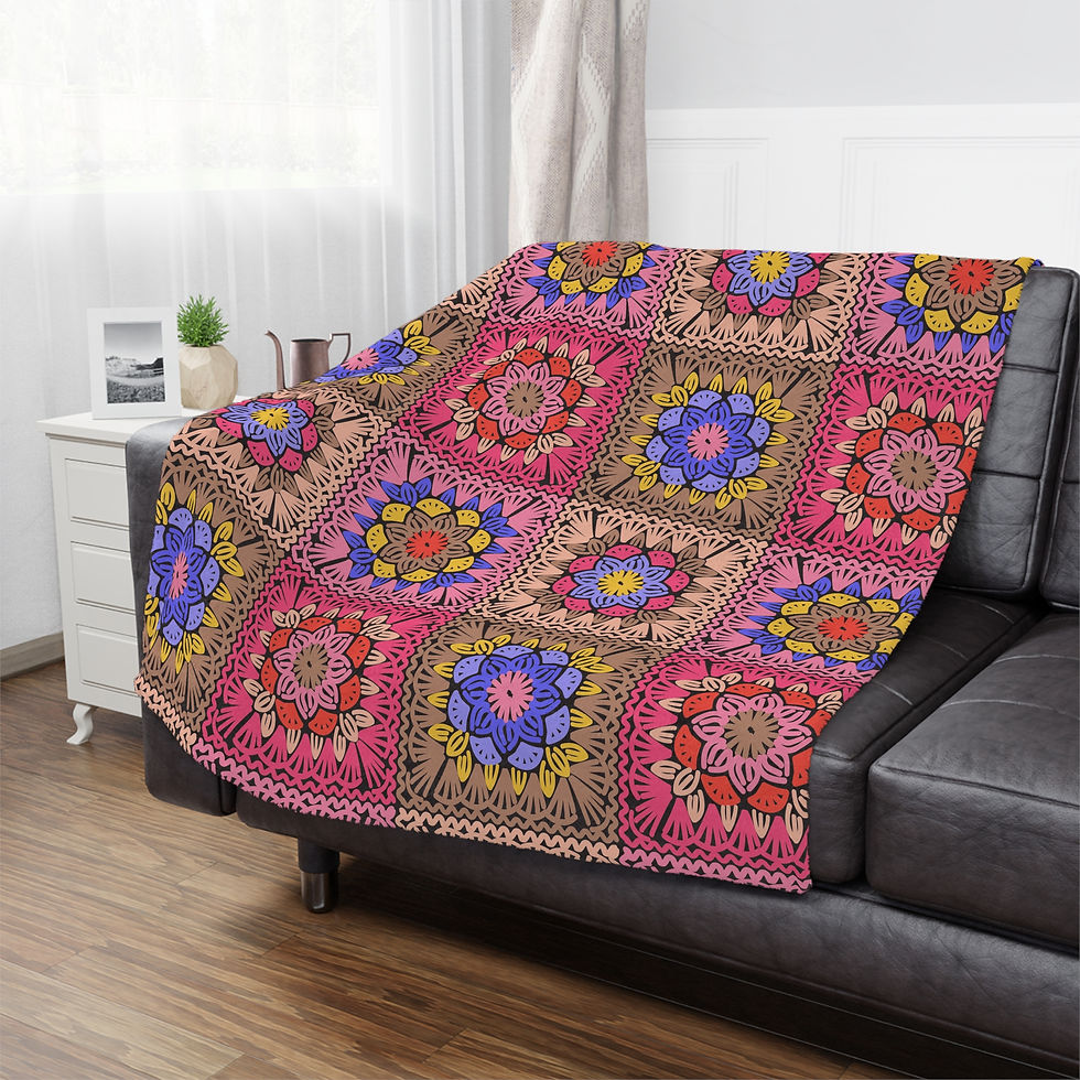 Thumbnail: Colorful Floral Minky Blanket